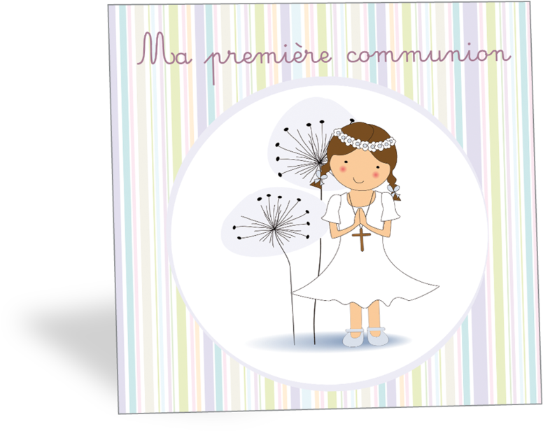 First Communion Celebration Card PNG Image