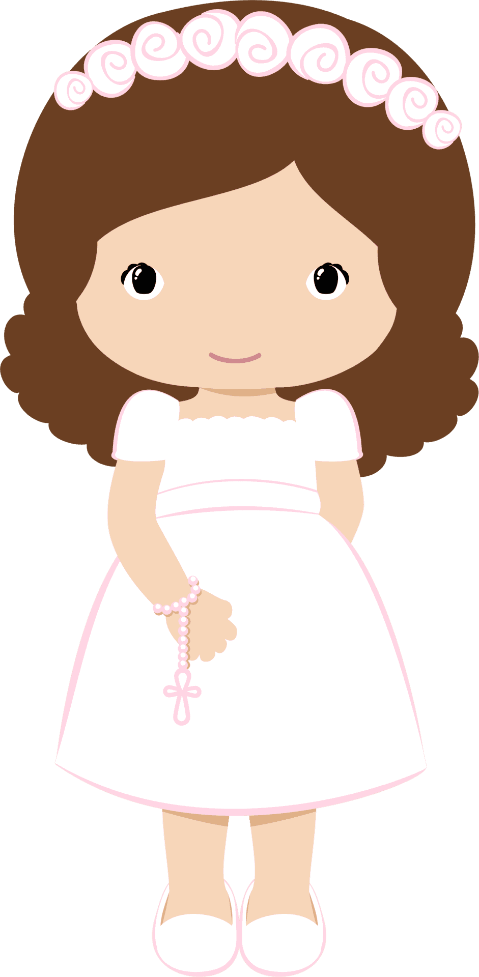 First Communion Girl Cartoon PNG Image