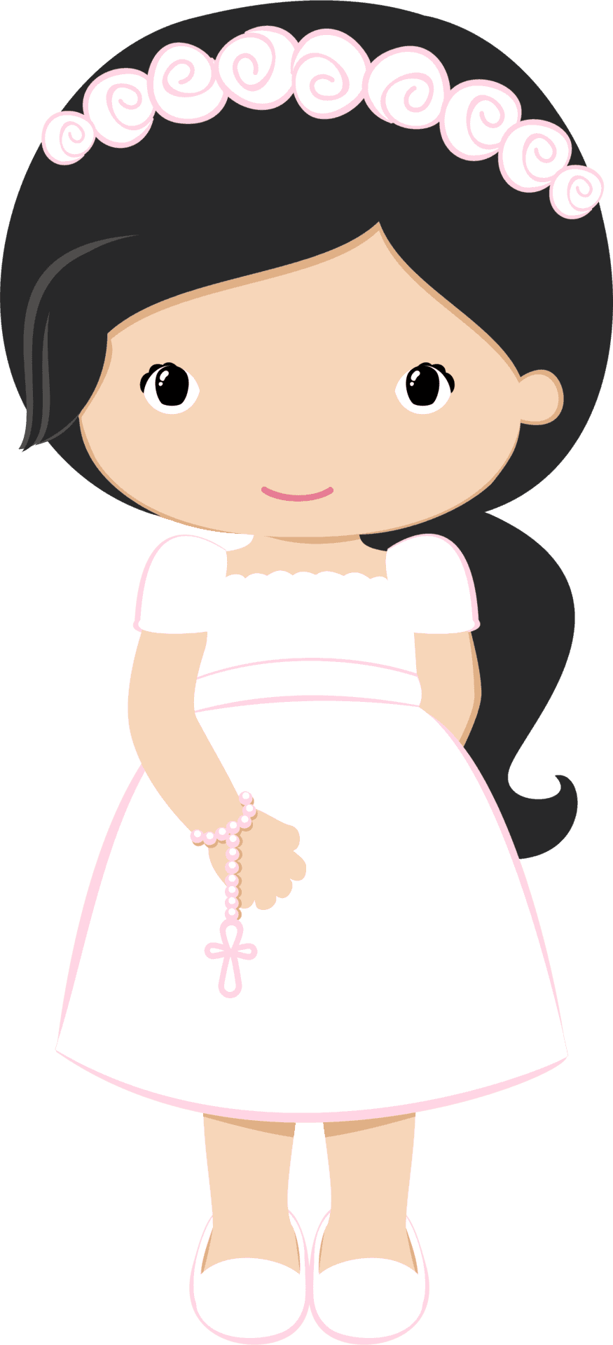 First Communion Girl Cartoon PNG Image