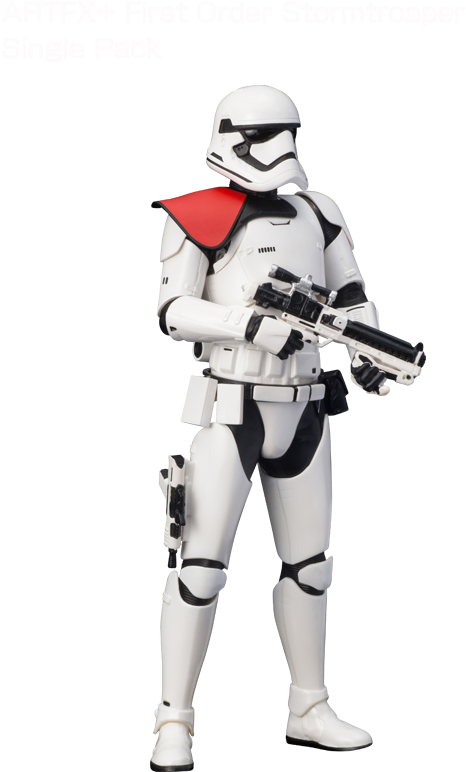 First Order Stormtrooper Figure With Blaster PNG Image