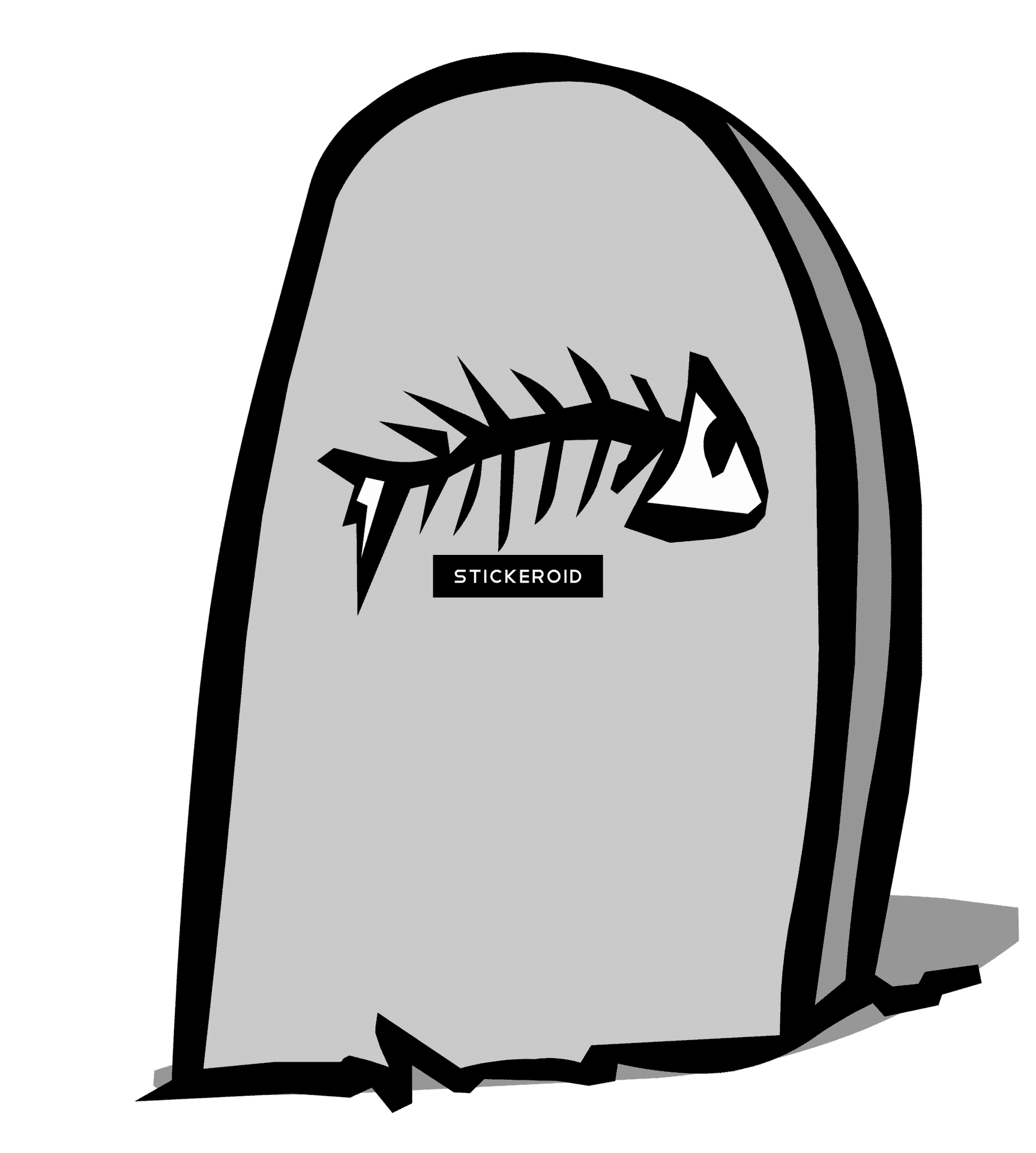 Fishbone Tombstone Graphic PNG Image