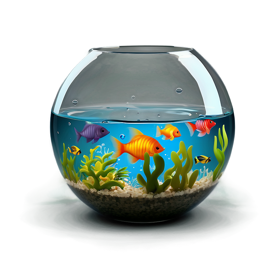 Fishbowl With Decoration Png Yjv78 PNG Image