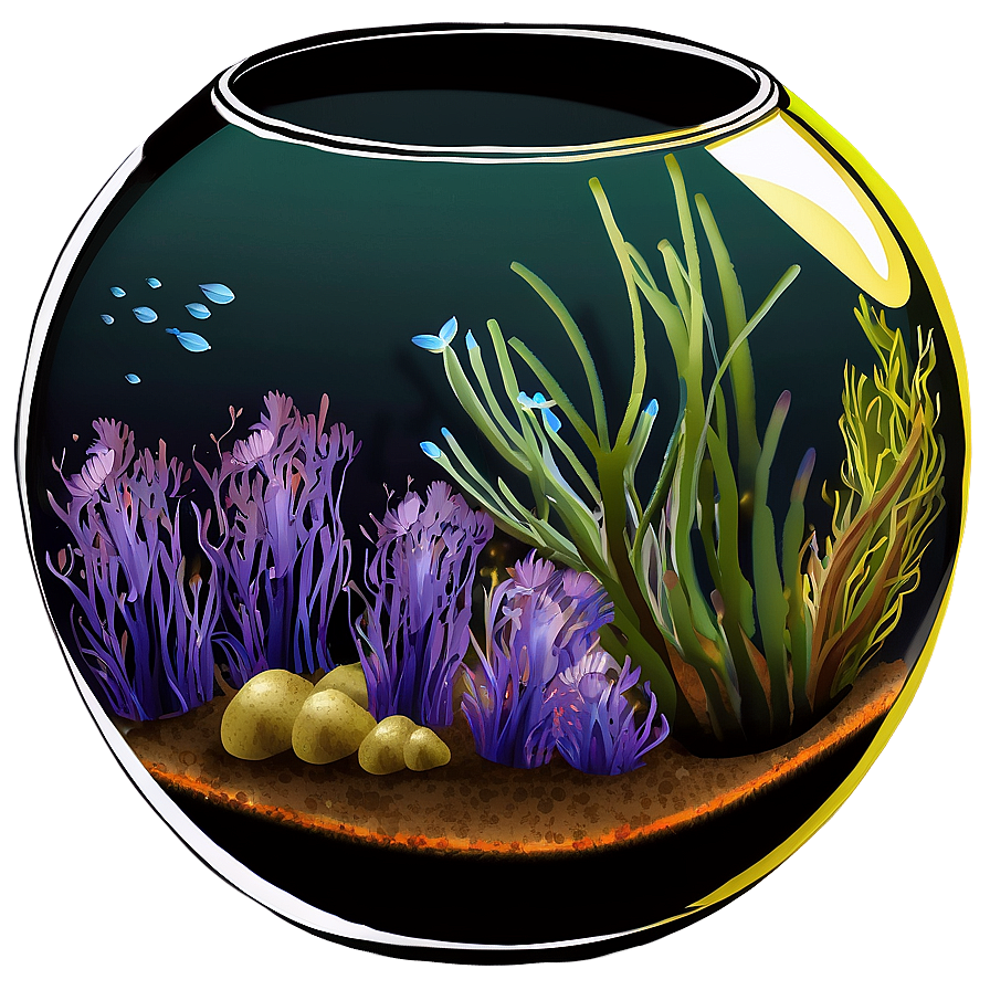 Fishbowl With Sea Plants Png 06212024 PNG Image