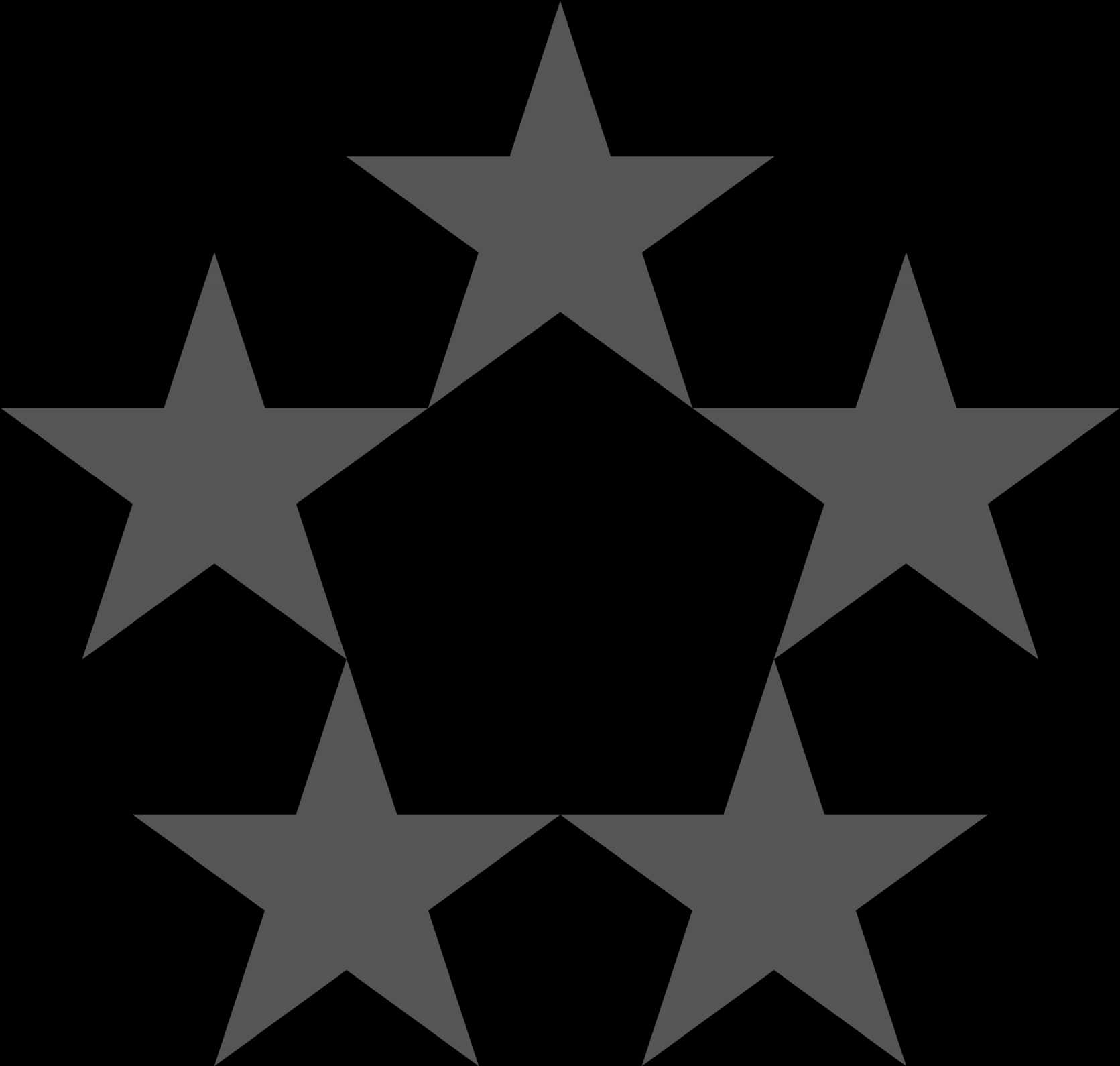 Five Black Stars Graphic PNG Image