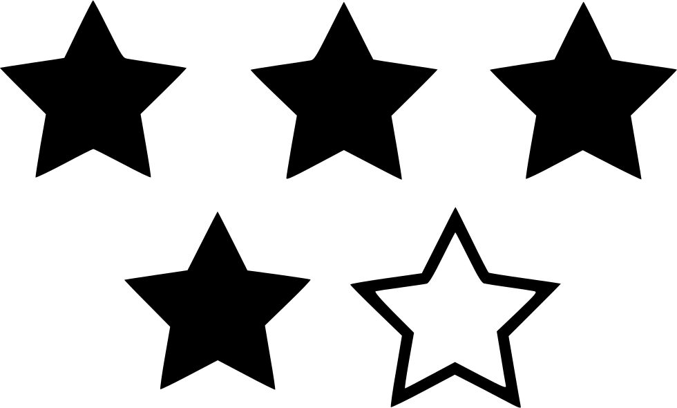 Five Black Stars Graphic PNG Image