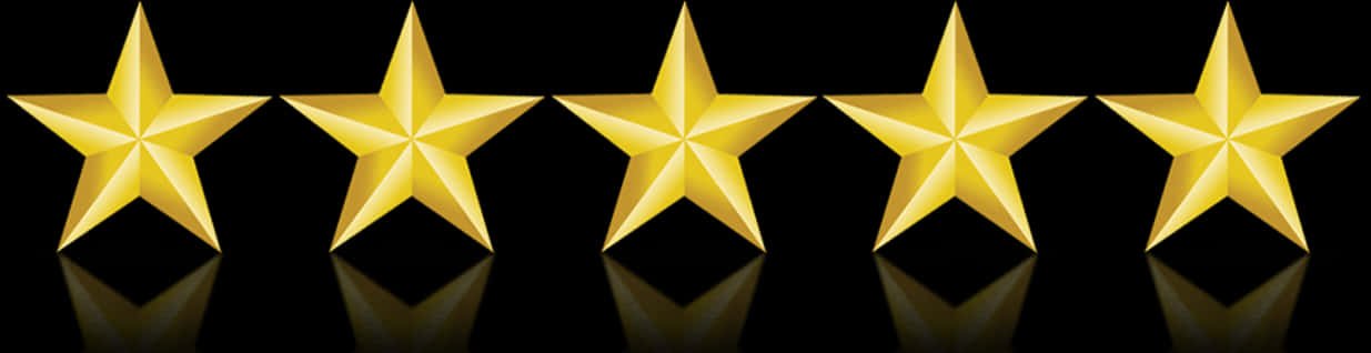 Five Gold Stars Reflection PNG Image