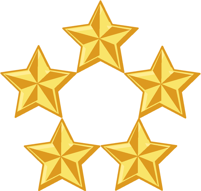 Five Golden Stars Circle PNG Image