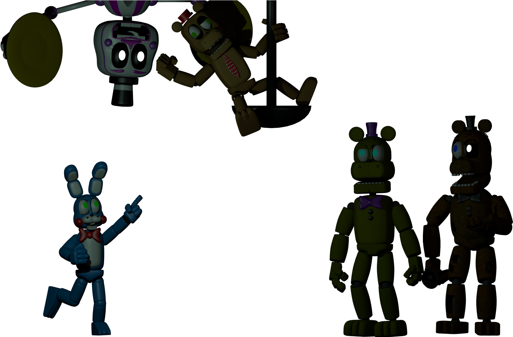 Five Nights At Freddys Animated Characters PNG Image