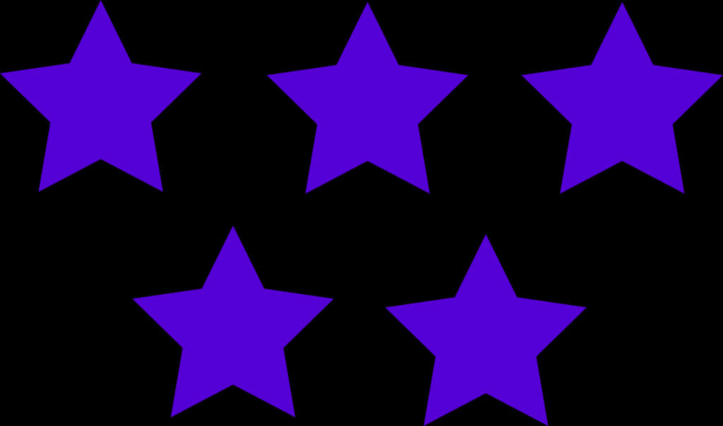 Five Purple Stars Black Background PNG Image