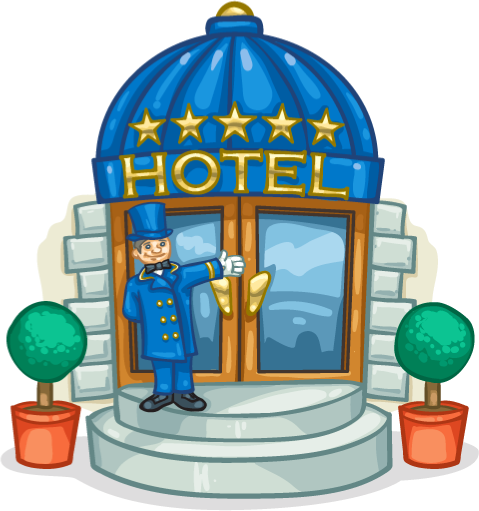 Five Star Hotel Entrance Cartoon PNG Image