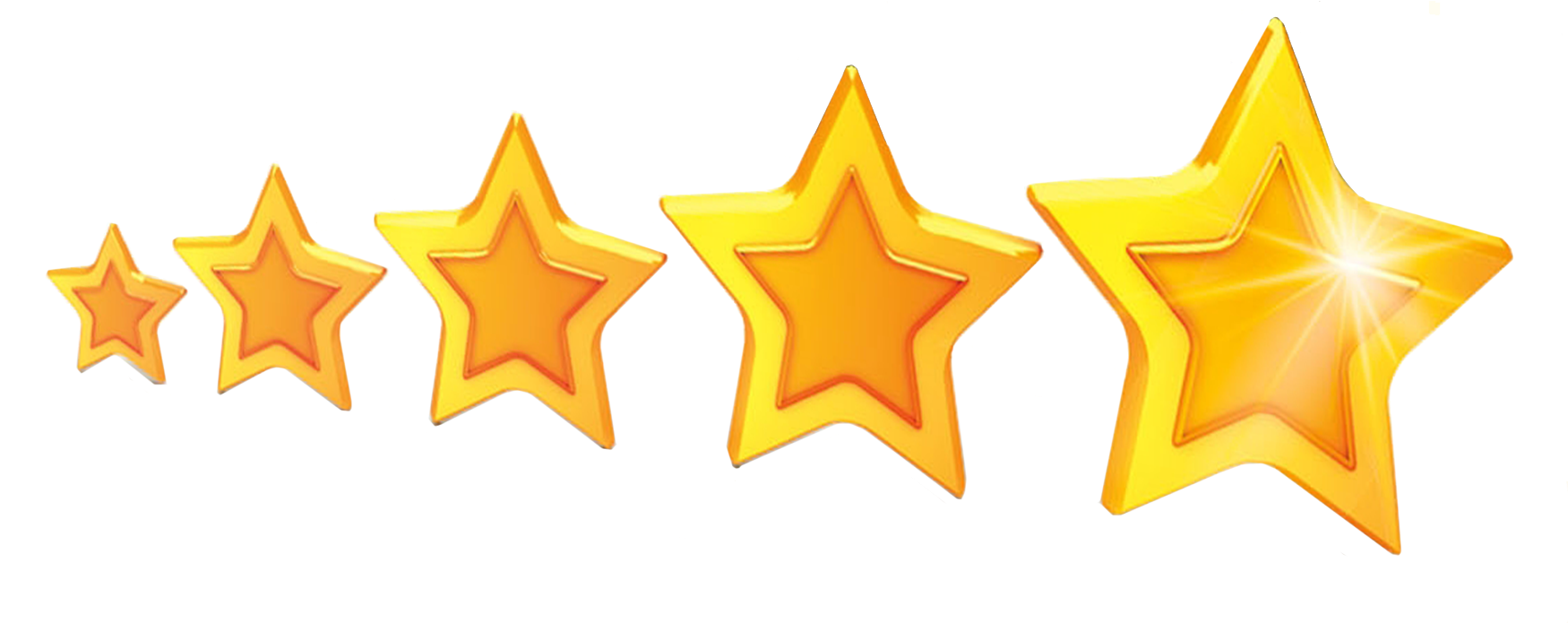 Five Star Rating Golden Stars PNG Image