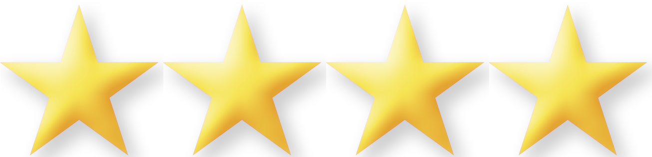 Five Star Rating Golden Stars PNG Image