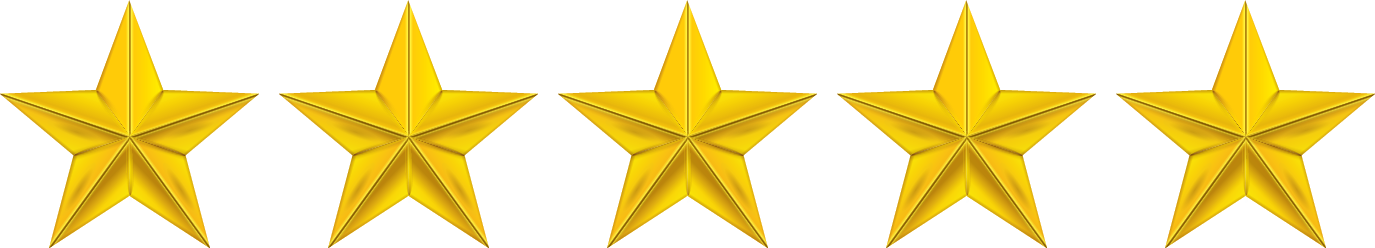 Five Star Rating Golden PNG Image