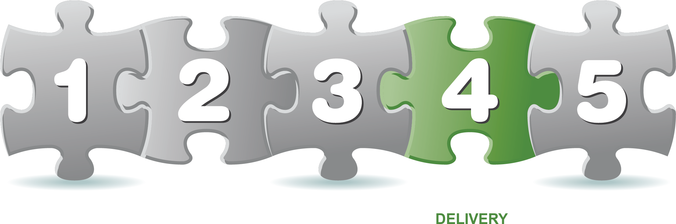 Five Step Puzzle Pieces PNG Image