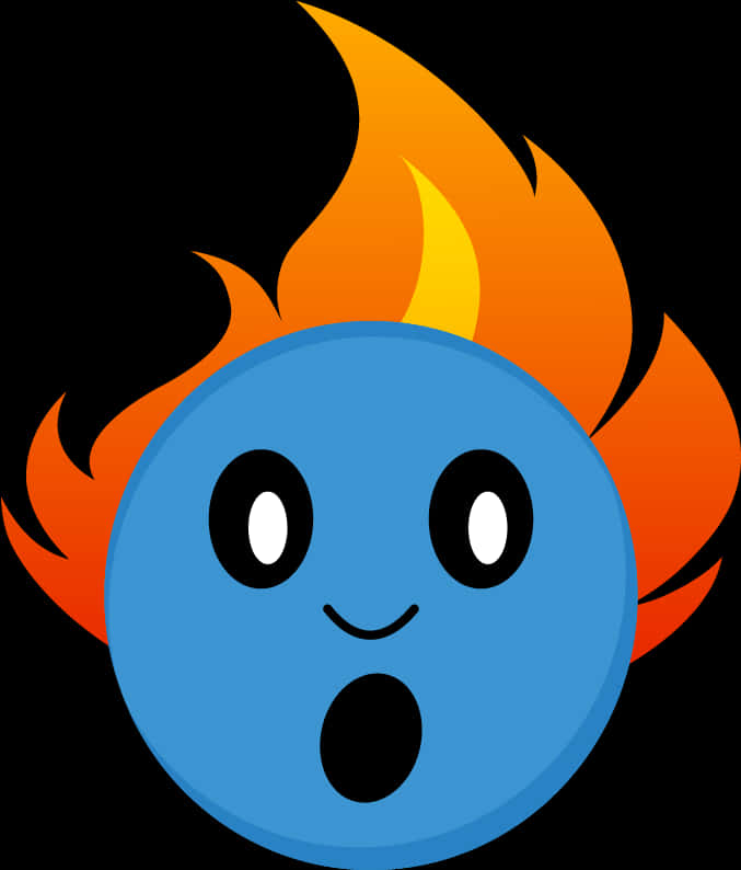 Flame Head Cartoon Character PNG Image