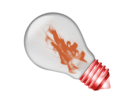 Flame Inspired Lightbulb PNG Image