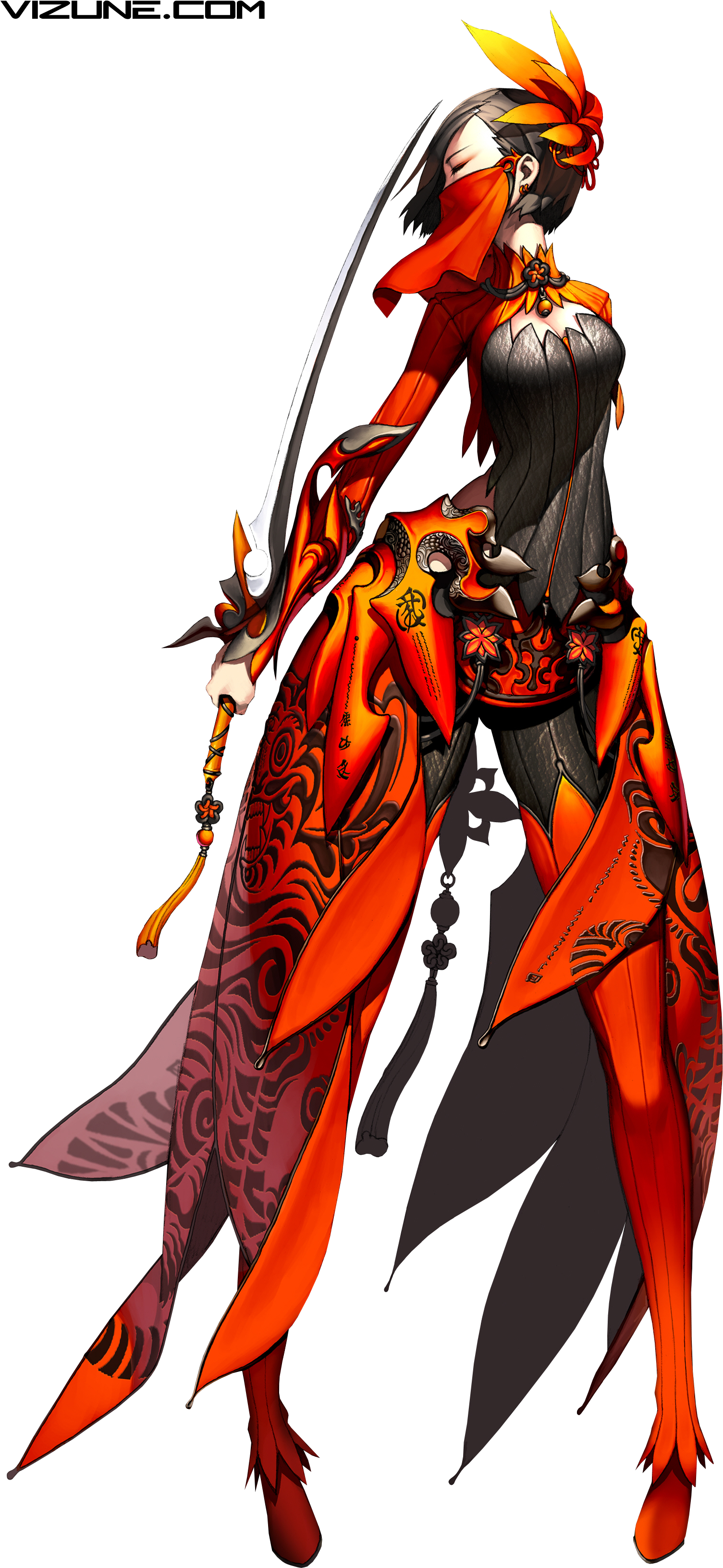 Flame Warrior Anime Character PNG Image