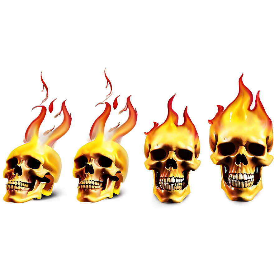 Flames And Skulls Png Ksq PNG Image