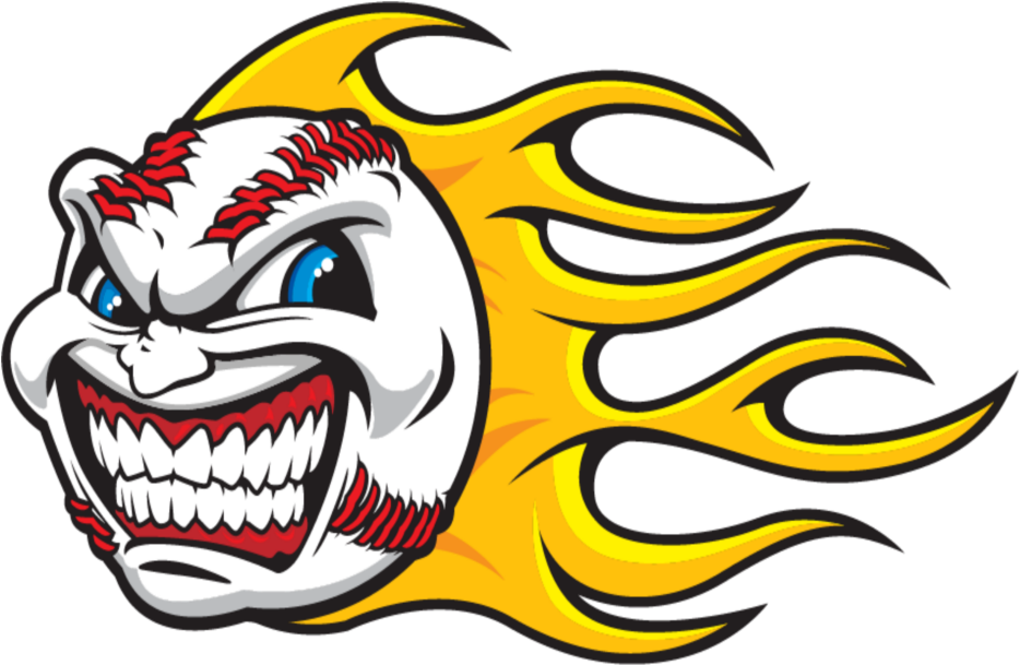 Flaming_ Baseball_ Mascot_ Vector PNG Image