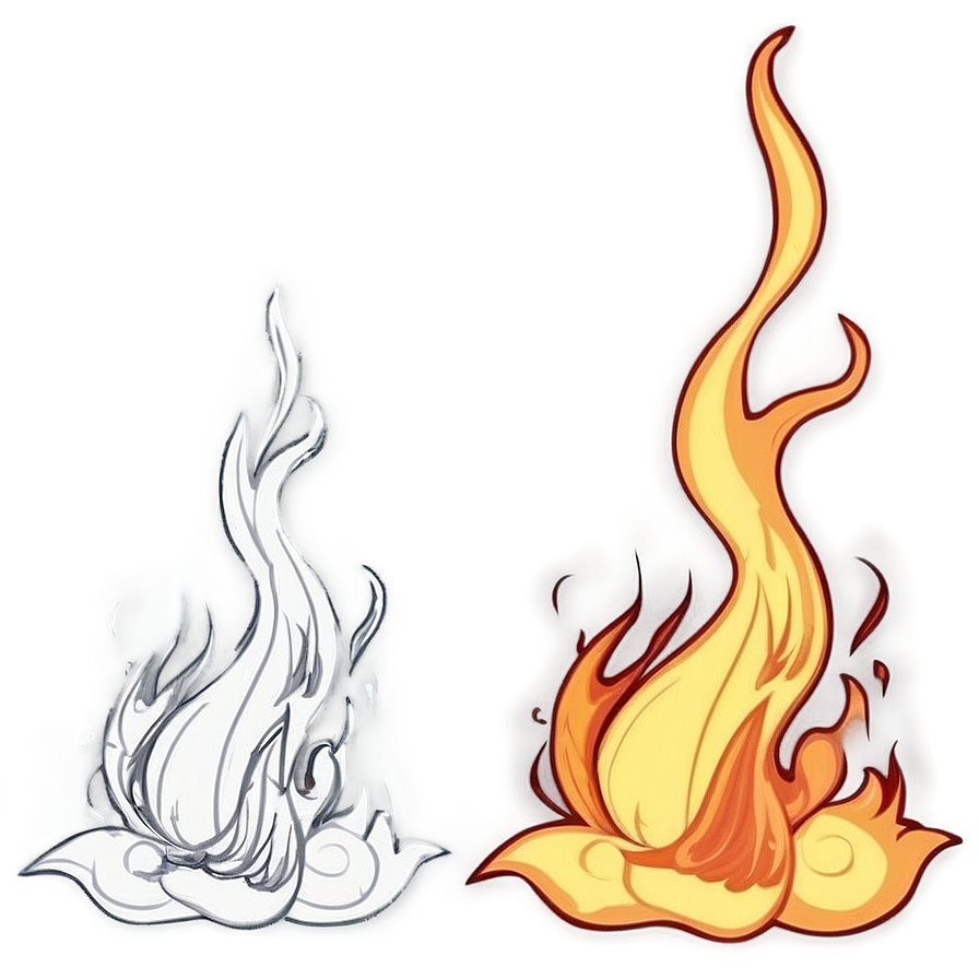 Flaming Cartoon Drawing Png Luy PNG Image