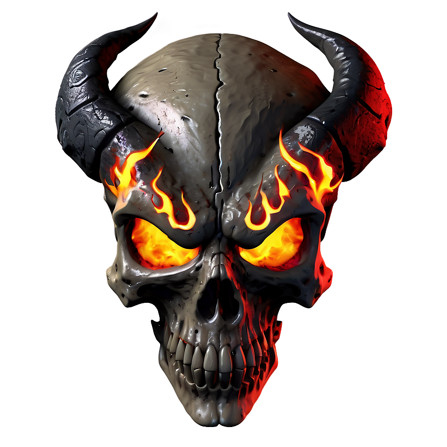 Flaming Devil Skull Png Cvl PNG Image