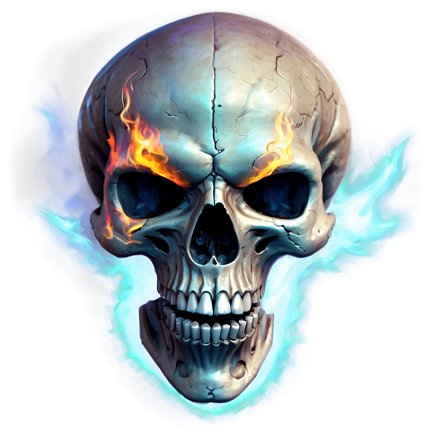 Flaming Horror Skull Png Eia PNG Image