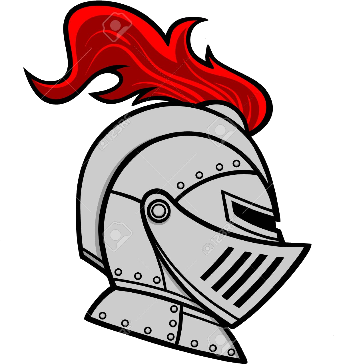 Flaming Knight Helmet Illustration PNG Image