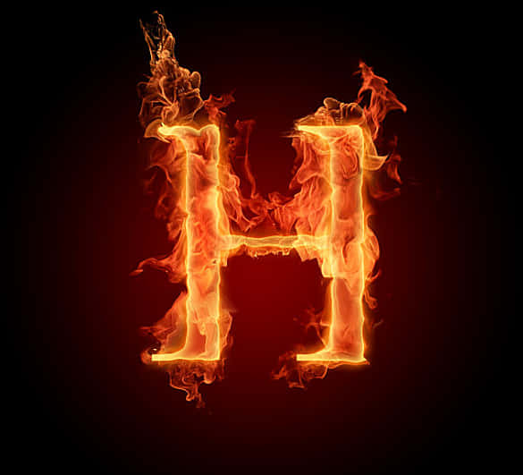 Flaming_ Letter_ H PNG Image