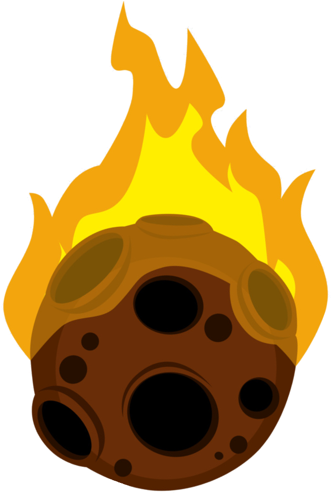 Flaming Meteor Cartoon PNG Image