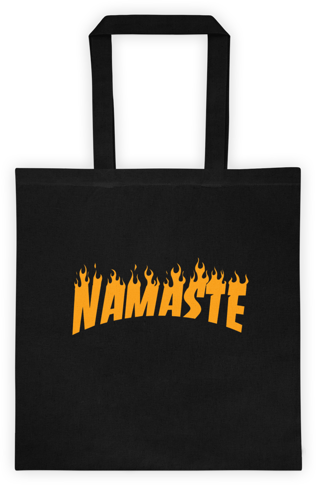 Flaming Namaste Tote Bag PNG Image