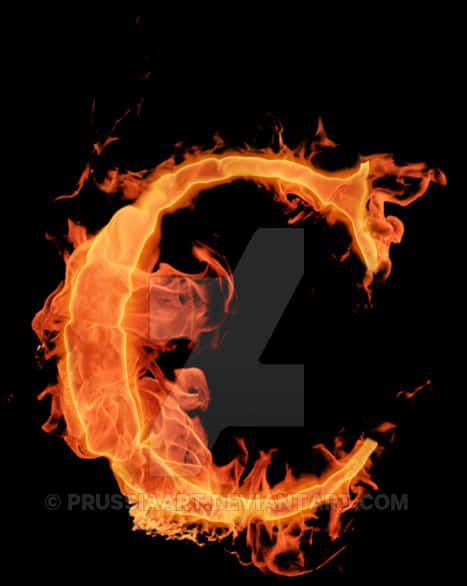 Flaming_ Number_ Four PNG Image