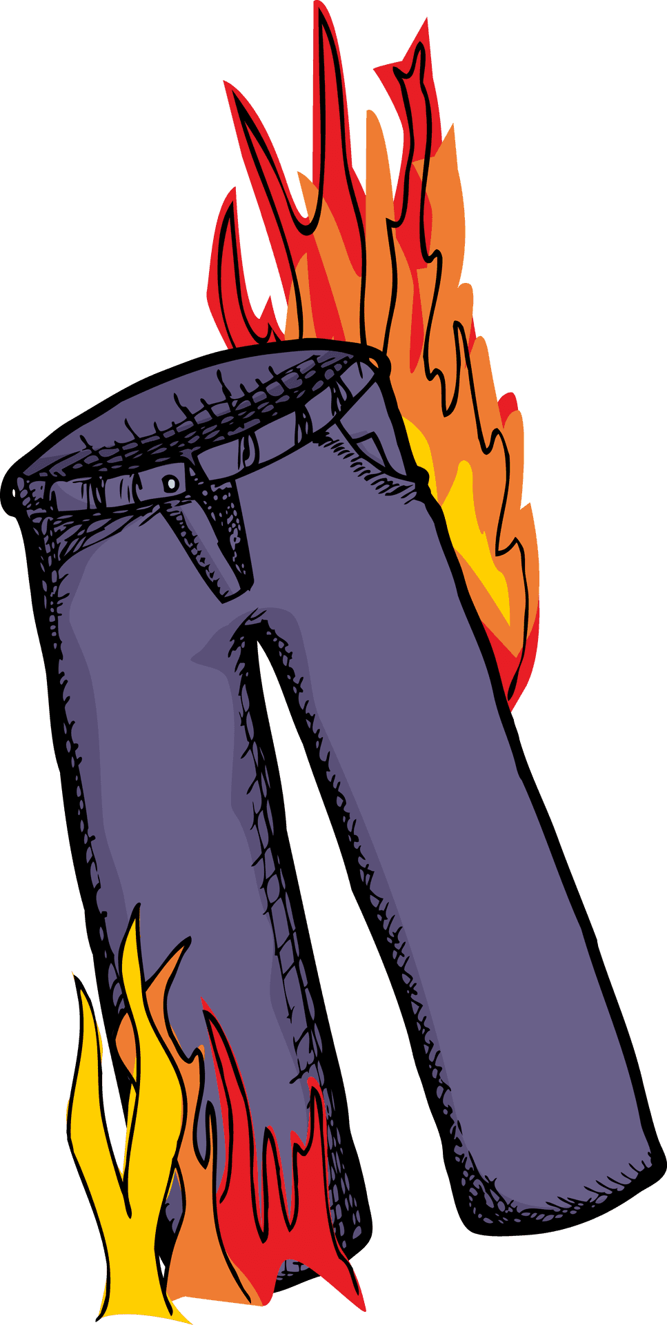 Flaming Pants Illustration PNG Image