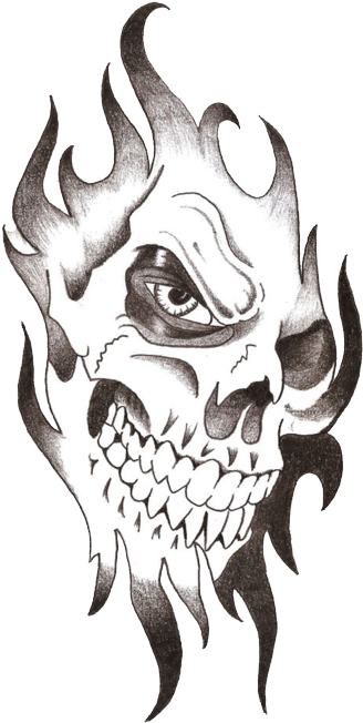 Flaming_ Skull_ Artwork.png PNG Image