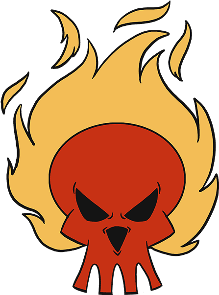 Flaming_ Skull_ Cartoon_ Vector PNG Image