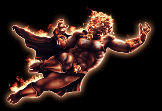 Flaming_ Superhero_ Artwork PNG Image