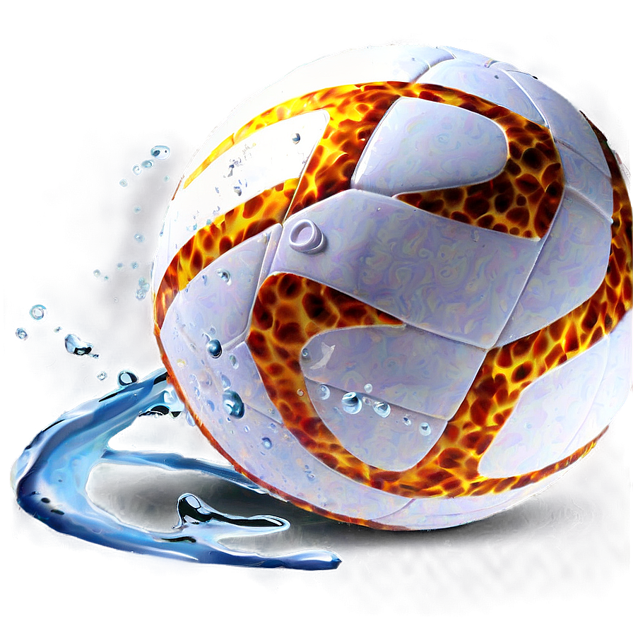 Flaming Water Polo Ball Png 2 PNG Image