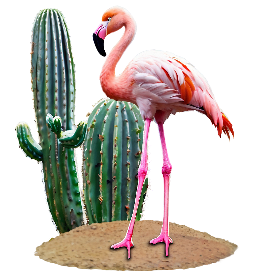 Flamingo And Cactus Desert Png 42 PNG Image