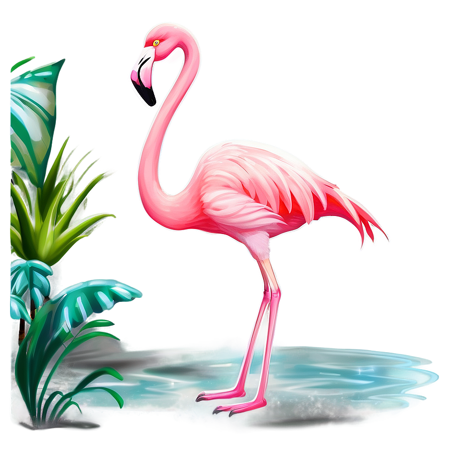 Flamingo Beach Scene Png 05062024 PNG Image