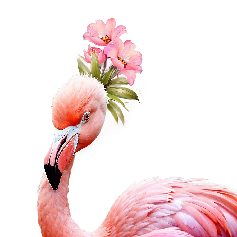 Flamingo With Flower Crown Png Yiq PNG Image