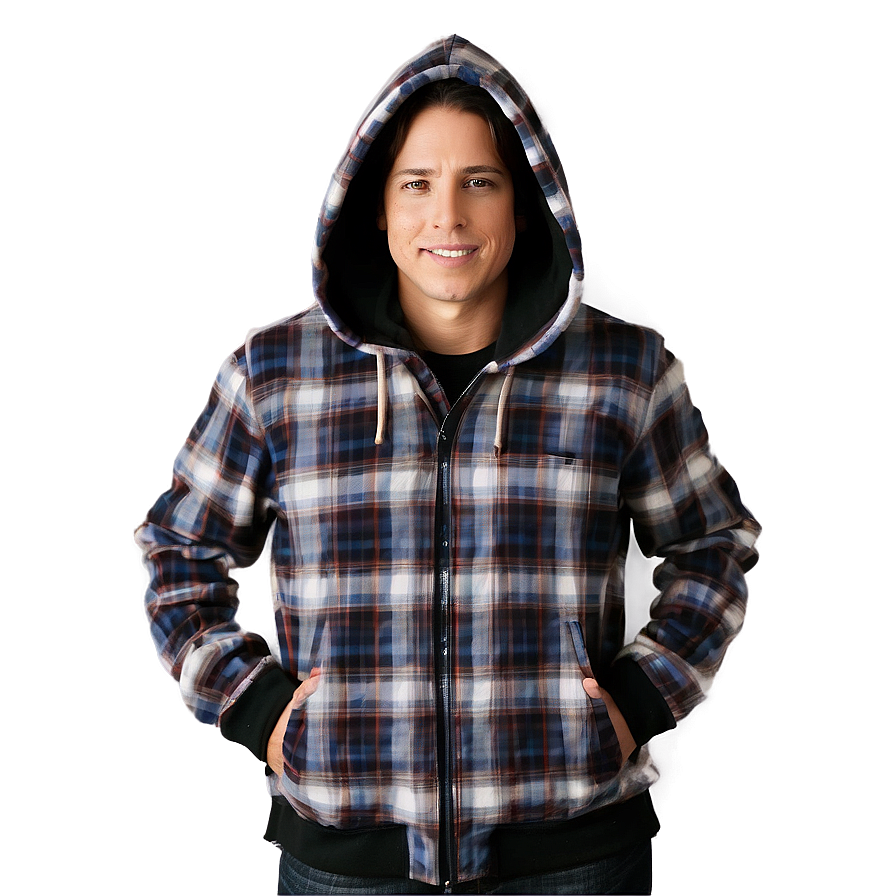 Flannel Sleeved Hoodie Png Yde PNG Image