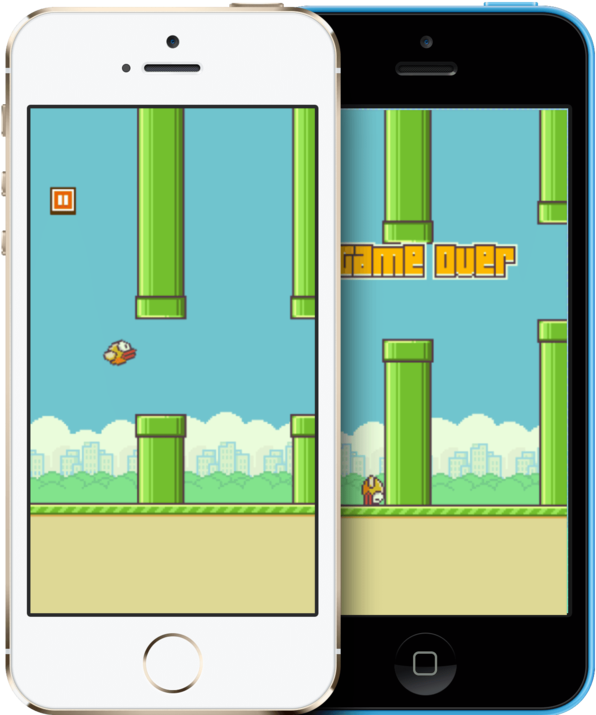 Flappy Bird Gameplayand Game Over Screenshots PNG Image