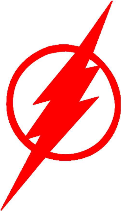 Flash Symbol Iconic Redand White PNG Image