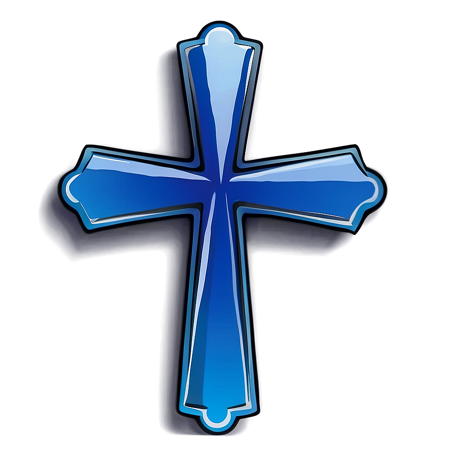 Flat Blue Cross Design Png Wvf PNG Image