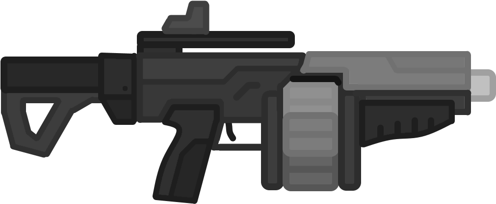 Flat Design Assault Rifle PNG Image