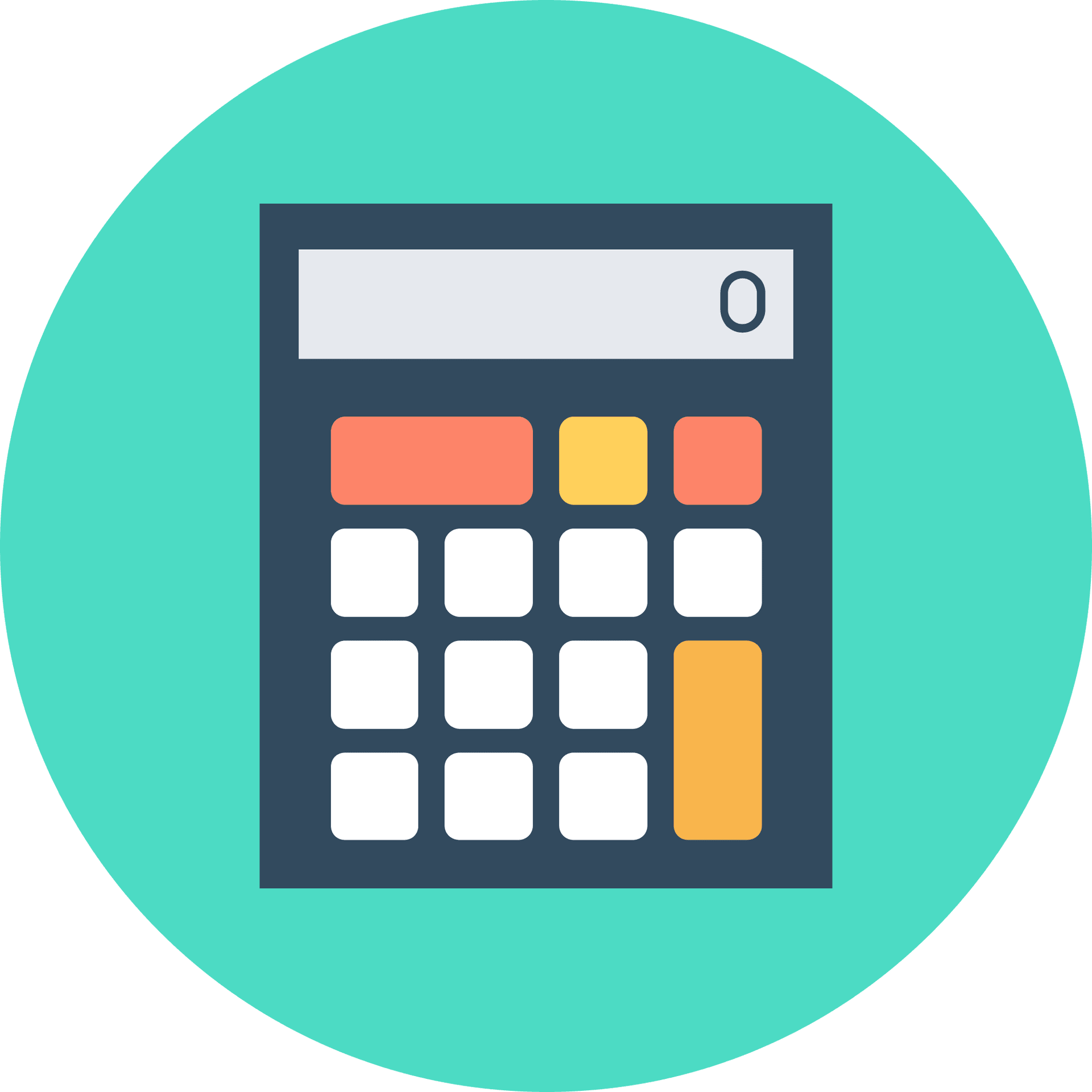 Flat Design Calculator Icon PNG Image