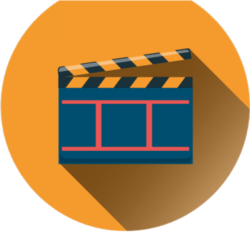 Flat Design Clapperboard Icon PNG Image