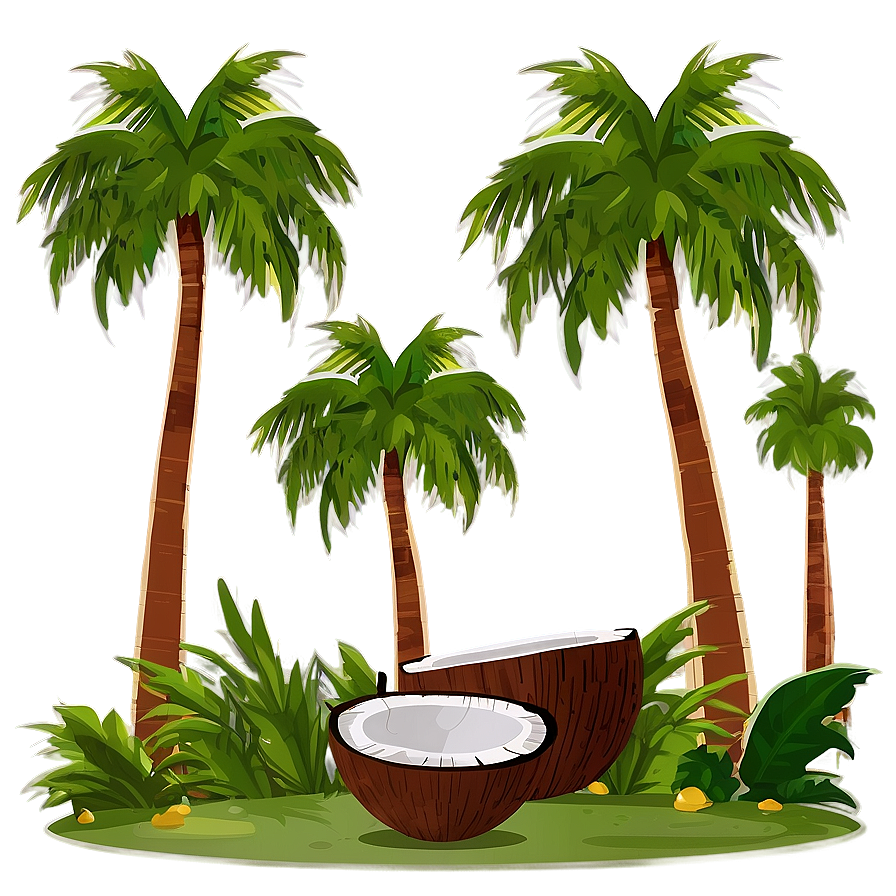 Flat Design Coconut Tree Png 06202024 PNG Image