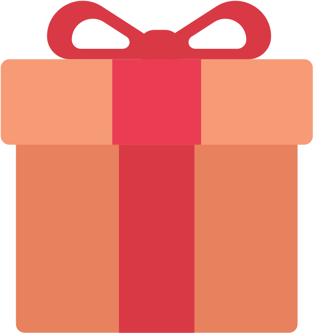 Flat Design Gift Icon PNG Image