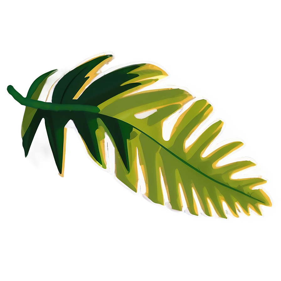 Flat Design Palm Leaves Png Qkt PNG Image