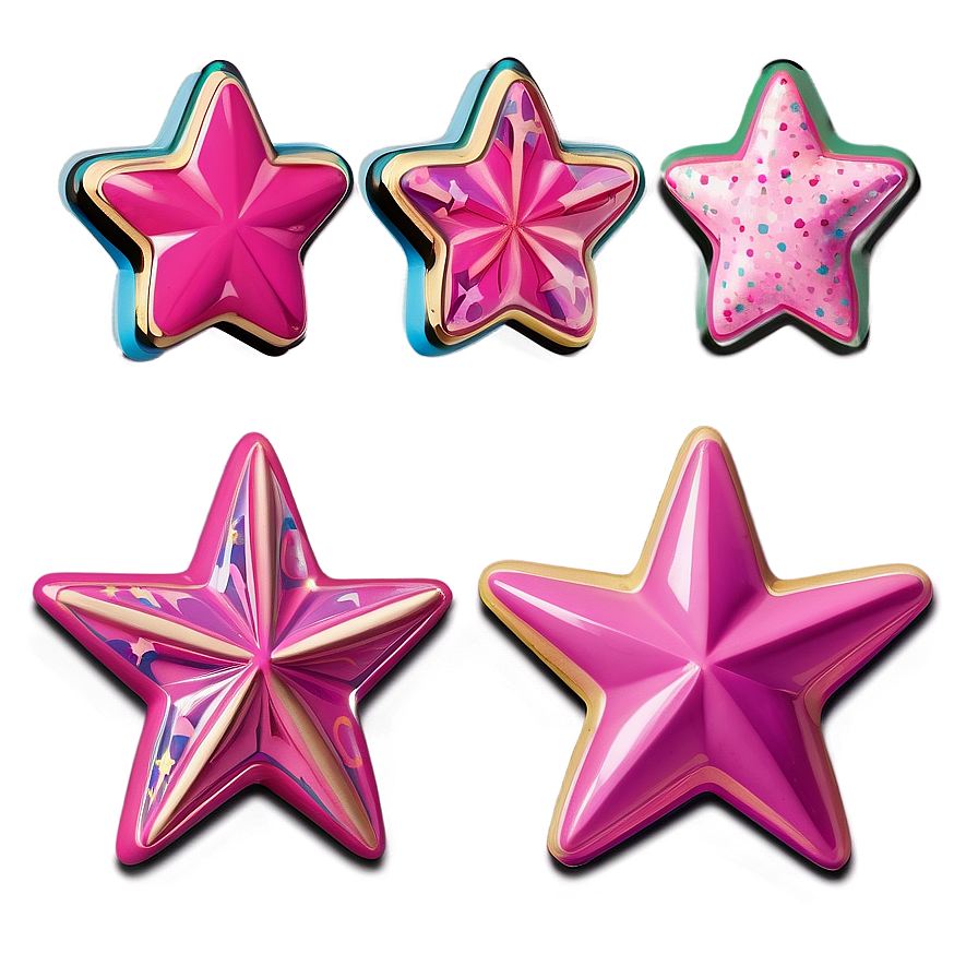 Flat Pink Stars Png Vbs PNG Image